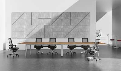 现代会议桌椅组合3D模型下载